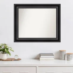34" X 28" Non-Beveled Grand Black Wall Mirror - Amanti Art -Lighting Specialty Store GUEST c49e3b4d b19b 4c22 bb63 9a1b9a6a7301