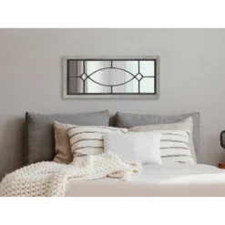 13" X 30" Bakersfiel Windowpane Wall Mirror Gray - Kate & Laurel All Things Decor -Lighting Specialty Store GUEST c8c8491b 6cb4 43a8 b126 c63af08dfead