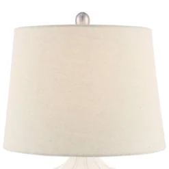 360 Lighting Ellen 21" High Sculptured Small Mid Century Modern Coastal Accent Table Lamp White Ceramic Single Living Room Bedroom Bedside Nightstand -Lighting Specialty Store GUEST cb12c2d0 0e18 4b78 806a 3099ae6635b1