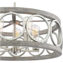 Franklin Iron Works Salima Brushed Nickel Gray Pendant Chandelier 21 1/4" Wide Farmhouse Rustic LED 5-Light Fixture For Dining Room Kitchen Island 11 Franklin Iron Works Salima Brushed Nickel Gray Pendant Chandelier 21 1/4" Wide Farmhouse Rustic LED 5-Light Fixture For Dining Room Kitchen Island -Lighting Specialty Store GUEST cbe5c618 c633 4179 8c01 2f40faf495d4