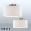 360 Lighting Adams Modern Ceiling Light Semi Flush Mount Fixtures 14" Wide Set Of 2 Brushed Nickel White Fabric Drum For Bedroom Kitchen Living Room 1 360 Lighting Adams Modern Ceiling Light Semi Flush Mount Fixtures 14" Wide Set Of 2 Brushed Nickel White Fabric Drum For Bedroom Kitchen Living Room -Lighting Specialty Store GUEST cc98dd7d 5ef3 484b af39 5dc038387325