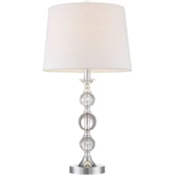 360 Lighting Solange Modern Table Lamps 25" High Set Of 2 Stacked Crystal Glass Silver White Tapered Drum Shade For Bedroom Living Room Nightstand 14 360 Lighting Solange Modern Table Lamps 25" High Set Of 2 Stacked Crystal Glass Silver White Tapered Drum Shade For Bedroom Living Room Nightstand -Lighting Specialty Store GUEST ccb53c4f 18df 400c b3f0 ff2747255eb7