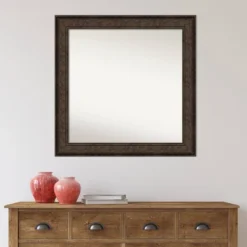 32" X 32" Non-Beveled Ridge Bronze Wall Mirror - Amanti Art -Lighting Specialty Store GUEST d0458bd0 0ab8 4f05 9e7f 525455595528