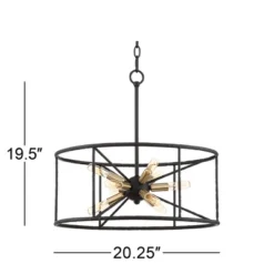Possini Euro Design La Vista Black Chandelier 20 1/4" Wide Modern Sputnik 9-Light Fixture For Dining Room House Foyer Kitchen Island Entryway Bedroom -Lighting Specialty Store GUEST d36ec028 4b97 4617 9dd0 17d7c36e34ba