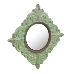 Square Pale Ocean Decorative Wall Mirror Honey Dew - CKK Home Decor