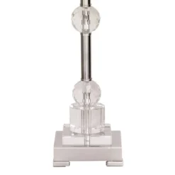 Glass Table Lamp With Drum Shade Silver - Olivia & May -Lighting Specialty Store GUEST d61482fa 84e9 41e0 b6ab 3a499cd81cdf