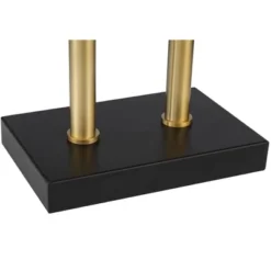 Possini Euro Design Keegan Modern Desk Lamp 24" High Warm Brass With Dual USB Charging Ports LED Adjustable Black Shade For Bedroom Living Room Desk -Lighting Specialty Store GUEST d98aa9da 233f 4ef2 b89d 51824e38d901