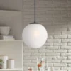 360 Lighting Ciana Black Mini Pendant 10" Wide Modern Orb Frosted Globe Glass Shade For Dining Room House Foyer Kitchen Island Entryway Bedroom Home -Lighting Specialty Store GUEST d9c191b6 4a53 4c4c a98e e29ec09f897f