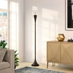 Glass Floor Lamp In Black - Henn&Hart -Lighting Specialty Store GUEST d9c711ab 2310 4fe2 a92b 8e0a2132b761