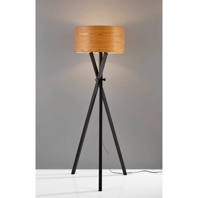 62" Bronx Collection Floor Lamp Black - Adesso 3 62" Bronx Collection Floor Lamp Black - Adesso