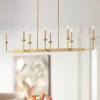 Possini Euro Design Kime Gold Linear Pendant Chandelier 50" Wide Modern 8-Light Fixture For Dining Room House Foyer Kitchen Island Entryway Bedroom -Lighting Specialty Store GUEST dcf77310 0ee3 47be 8f40 19a6f2c579fc
