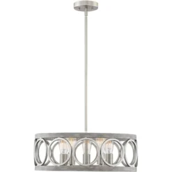 Franklin Iron Works Salima Brushed Nickel Gray Pendant Chandelier 21 1/4" Wide Farmhouse Rustic LED 5-Light Fixture For Dining Room Kitchen Island 13 Franklin Iron Works Salima Brushed Nickel Gray Pendant Chandelier 21 1/4" Wide Farmhouse Rustic LED 5-Light Fixture For Dining Room Kitchen Island -Lighting Specialty Store GUEST de3c317b 863c 4a94 b35f df4fa71d5c3b