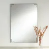Noble Park Slynia Rectangular Vanity Decorative Wall Mirror Modern Silver Metal Corner 27" Wide For Bathroom Bedroom Living Room Home Office Entryway -Lighting Specialty Store GUEST de471f65 73ff 443d 9e13 20d01eb1026a