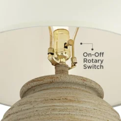 John Timberland Austin 28" Tall Jug Southwest Farmhouse Rustic Table Lamps Set Of 2 Sand Toned Ridged Finish Cream Shade Living Room Bedroom Bedside -Lighting Specialty Store GUEST df741f02 bfb5 4faf b976 08eda0ab882f