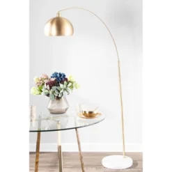 Marble And Metal March Contemporary Floor Lamp Gold (Includes LED Light Bulb) - LumiSource -Lighting Specialty Store GUEST df817bfb f3d2 4601 ae4f b53c5a9652c9