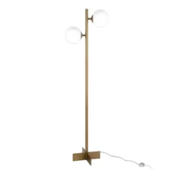 70.5' Floor Lamp With Milk Glass Orb Shade In Gold - Henn&Hart -Lighting Specialty Store GUEST dfa3aab9 0d07 445d b03f 54af1695614f