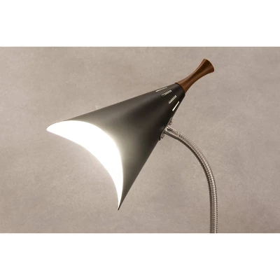 18.5" Draper Gooseneck Desk Lamp Black - Adesso 3 18.5" Draper Gooseneck Desk Lamp Black - Adesso