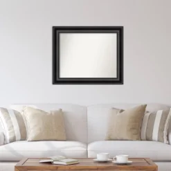 34" X 28" Non-Beveled Grand Black Wall Mirror - Amanti Art -Lighting Specialty Store GUEST e11766b2 6d23 44cf b9b2 cac91133b8e3