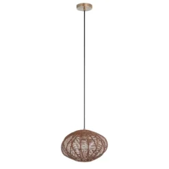 13.5" 1-Light Linnea Pendant Rattan Brown - River Of Goods -Lighting Specialty Store GUEST e2b0834f e4b9 48b0 86b0 60eea8e17343