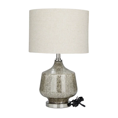 Linen Table Lamp With Faux Mercury Glass Finish Silver - Olivia & May 8 Linen Table Lamp With Faux Mercury Glass Finish Silver - Olivia & May - Image 6