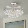 Vienna Full Spectrum Wohlfurst Modern Ceiling Light Semi Flush Mount Fixture 16" Wide Brushed Nickel 3-Light Clear Crystal For Bedroom Living Room -Lighting Specialty Store GUEST e5736eaa 5113 4b30 922b 08edbe29784f