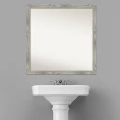 29" X 29" Non-Beveled Dove Square Bathroom Wall Mirror Gray Wash - Amanti Art -Lighting Specialty Store GUEST e6ec61b4 f2e5 438a bcba b6ec2ab19191