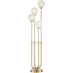 Possini Euro Design Mid Century Modern Glam Style Floor Lamp 4-Light LED 68.5" Tall Warm Gold Glass Globe Shade For Living Room House Uplight -Lighting Specialty Store GUEST e9c2467f d0e9 4e17 9ce8 b05c84c2f2bc