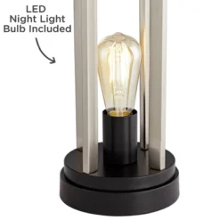 360 Lighting Marcel Modern Table Lamps Set Of 2 24 1/4" High Brushed Nickel With LED Nightlight USB Charging Port White Shade For Bedroom House Desk -Lighting Specialty Store GUEST ead1be5c 2dcb 46d6 a635 676f0362d94d