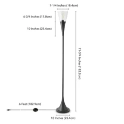 Glass Floor Lamp In Black - Henn&Hart -Lighting Specialty Store GUEST ed714cb4 2897 4a14 8b39 9f6d490e953b