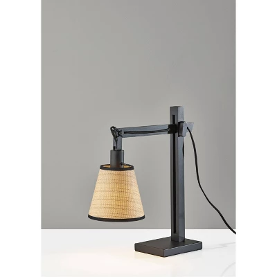 Walden Table Lamp Metal/Wood Black - Adesso 3 Walden Table Lamp Metal/Wood Black - Adesso