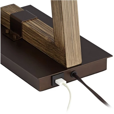 Franklin Iron Works Tribeca Rustic Farmhouse Table Lamp 25" High Metal With USB Charging Port Light Mica Drum Shade For Bedroom Living Room Bedside 6 Franklin Iron Works Tribeca Rustic Farmhouse Table Lamp 25" High Metal With USB Charging Port Light Mica Drum Shade For Bedroom Living Room Bedside - Image 5