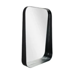 20" X 28" Thin Raised Lip Metal Framed Rectangle Accent Mirror Black - Head West