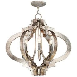Possini Euro Design Ornament Aged Silver Gold Bronze Chandelier 23 1/4" Wide Industrial 6-Light Fixture For Dining Room Foyer Kitchen Island Entryway -Lighting Specialty Store GUEST ef6d5d09 5110 4f8e a708 24150da0ceec