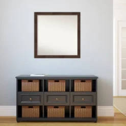 29" X 29" Non-Beveled Wildwood Brown Narrow Bathroom Wall Mirror - Amanti Art -Lighting Specialty Store GUEST f05dad5b de21 4f25 9324 dc75e99c2178