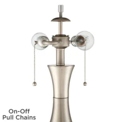 360 Lighting Simon Modern Accent Table Lamps Set Of 2 21" High Silver With USB Charging Port White Glass Dome Shade For Bedroom Living Room House Desk -Lighting Specialty Store GUEST f0a6a726 2d99 4245 94ae edbceb984af2