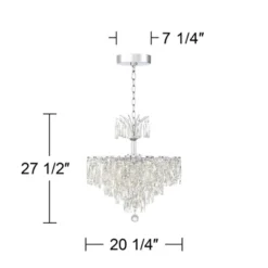 Vienna Full Spectrum Villette Chrome Chandelier 27 1/2" Wide Modern Cascade Crystal 6-Light LED Fixture For Dining Room Foyer Kitchen Island Entryway -Lighting Specialty Store GUEST f234766a be92 4b96 ae8a 902bc3d4b6e5