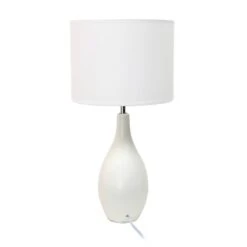 18.11" Traditional Standard Ceramic Dewdrop Table Desk Lamp With Matching Fabric Shade Off-White - Creekwood Home 13 18.11" Traditional Standard Ceramic Dewdrop Table Desk Lamp With Matching Fabric Shade Off-White - Creekwood Home -Lighting Specialty Store GUEST f2ab8e61 8d8f 44f9 b878 6122b076d5a7
