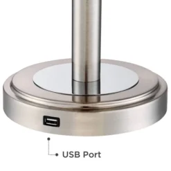 360 Lighting Camile Modern Table Lamps 25" High Set Of 2 Brushed Nickel With USB Charging Port Off White Drum Shade For Living Room Office House Desk 12 360 Lighting Camile Modern Table Lamps 25" High Set Of 2 Brushed Nickel With USB Charging Port Off White Drum Shade For Living Room Office House Desk -Lighting Specialty Store GUEST f436b9cc 0a81 48d9 8178 4c9b9dea41c3