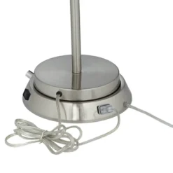 360 Lighting Modern Table Lamp With Dimmable USB And AC Power Outlet Workstation Base 24.5" High Brushed Nickel Droplet White Shade Bedroom Desk -Lighting Specialty Store GUEST f485576e a842 4878 9a51 a5ea7ce04759