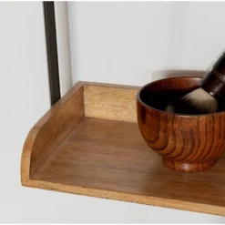 26" X 26" Rheeves Decorative Wall Mirror With Shelf Rustic Brown/Black - Kate & Laurel All Things Decor -Lighting Specialty Store GUEST f4cb8ff2 045d 4e31 b6aa 34b610004711