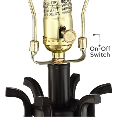 Regency Hill Hadley Modern Table Lamps Set Of 2 26" High Bronze With AC Power Outlet Light Brown Drum Shade For Bedroom Living Room Bedside House Desk 8 Regency Hill Hadley Modern Table Lamps Set Of 2 26" High Bronze With AC Power Outlet Light Brown Drum Shade For Bedroom Living Room Bedside House Desk - Image 6