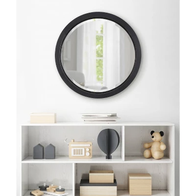 18" X 18" Hogan Round Framed Decorative Wall Mirror Black - Kate & Laurel All Things Decor 7 18" X 18" Hogan Round Framed Decorative Wall Mirror Black - Kate & Laurel All Things Decor - Image 5