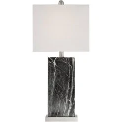 360 Lighting Connie Modern Table Lamps Set Of 2 With White Marble Riser 25" High Black Faux Marble USB Charging Port White Rectangular Shade For Desk 11 360 Lighting Connie Modern Table Lamps Set Of 2 With White Marble Riser 25" High Black Faux Marble USB Charging Port White Rectangular Shade For Desk -Lighting Specialty Store GUEST f8f54766 e697 4cb5 8e7c b9b55bfc3312 1