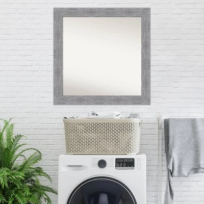 31" X 31" Non-Beveled Bark Rustic Gray Wall Mirror - Amanti Art 9 31" X 31" Non-Beveled Bark Rustic Gray Wall Mirror - Amanti Art - Image 7