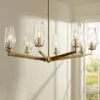 Possini Euro Design Byzantium Warm Gold Chandelier 35" Wide Modern Clear Glass Shade 8-Light Fixture For Dining Room Foyer Kitchen Island Entryway -Lighting Specialty Store GUEST f9c8f303 dd50 49ff ac69 56108895c445