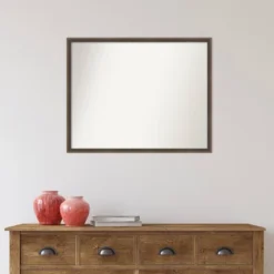 29" X 23" Non-Beveled Hardwood Wedge Mocha Wood Wall Mirror - Amanti Art -Lighting Specialty Store GUEST f9f6d575 7346 41d3 abec f4bfd747381e
