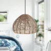 12.75" 1-Light Gloriana Pendant Rattan Brown - River Of Goods -Lighting Specialty Store GUEST fb0880dd 98b9 4e8c b17f 963322833ed9