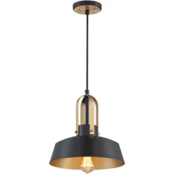 Possini Euro Design Black Warm Brass Mini Pendant Lighting Fixture 12" Wide Farmhouse Rustic For Dining Room House Home Kitchen Island High Ceilings -Lighting Specialty Store GUEST fcdf48d7 6bba 42be b54f abaacbbe4e15