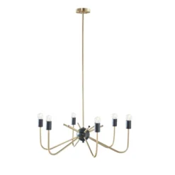 Alexis 6-Light Two-Tone Chandelier Antique Brass/Black - Hampton Hill -Lighting Specialty Store GUEST fceb0cfc 2964 4475 8b6a ac7181b914e7