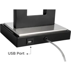 360 Lighting Neil Modern Rustic Table Lamp 26" High Black Metal With USB Charging Port White Rectangular Shade For Bedroom Living Room Bedside Desk -Lighting Specialty Store GUEST fd068bc9 d5b6 48da 8e9c 96a4e51d511f